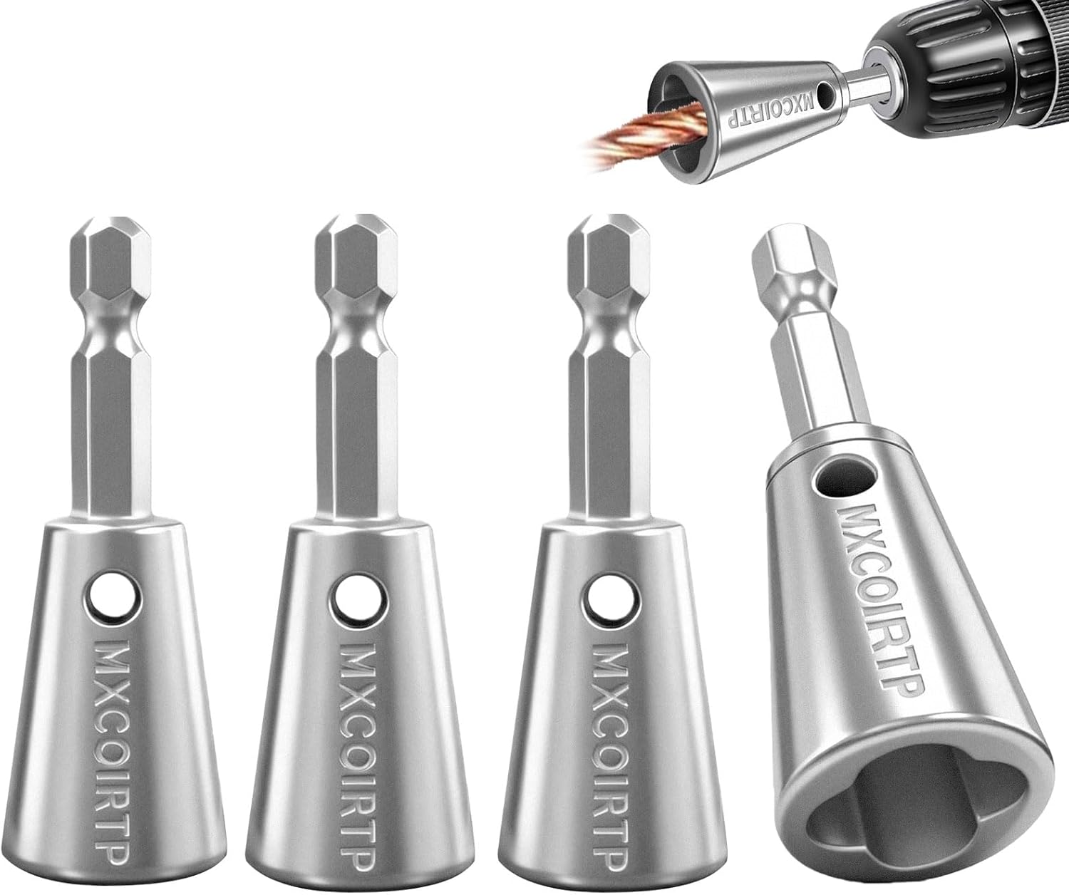 MXCOIRTP 2PCS Wire Twister Tool for Drill with Bit Holders Keychain Kit, 1/4" Hex Shank Drill Wire Twister, Wire Nut Twister for Drill Profession Electricians Tool Wire Twister Connector for 9-22 AWG