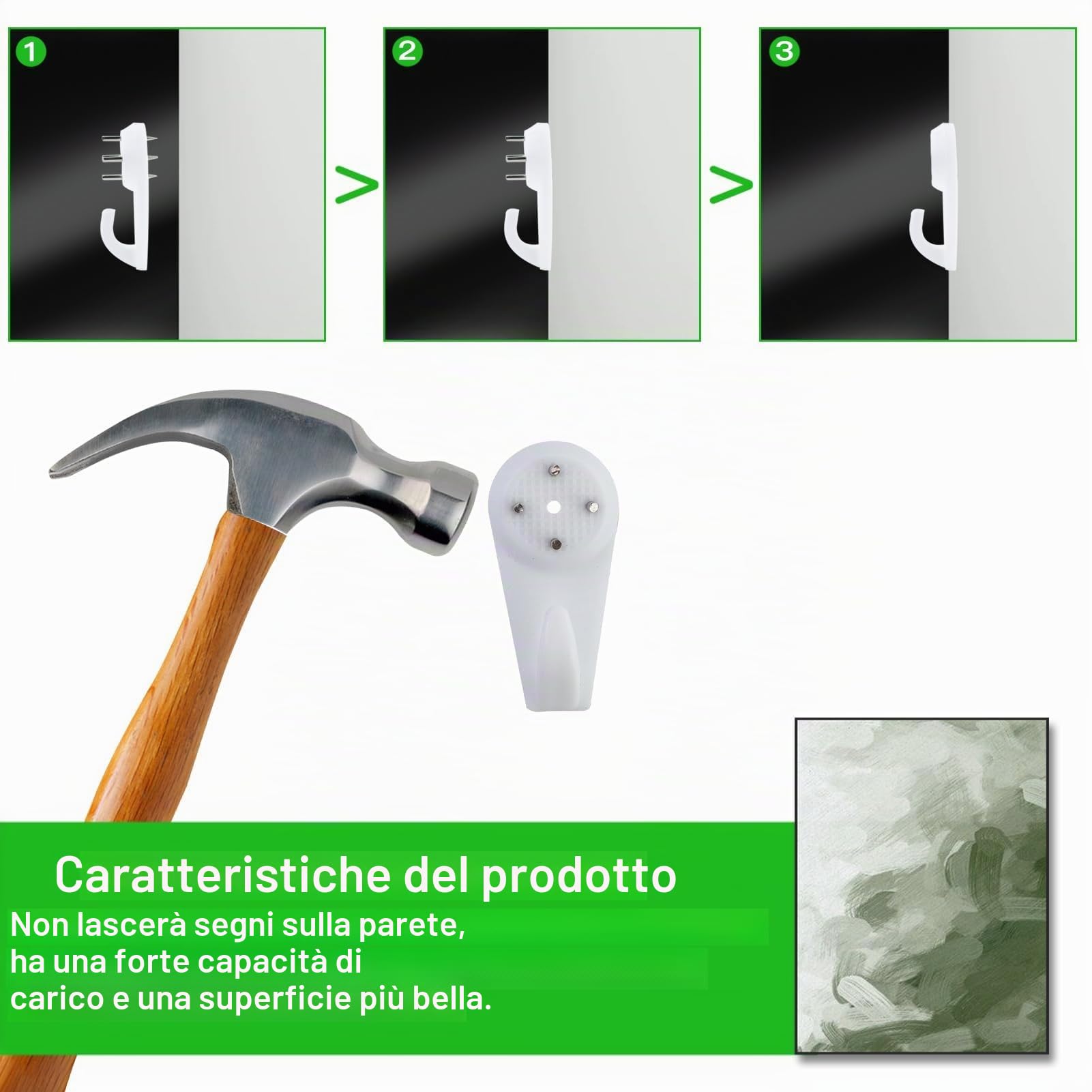 33 ganci per quadri senza lasciare traccia, ganci per quadri, ganci da parete, 3 motivi per pareti dure e cartongesso per appendere quadri, cornici