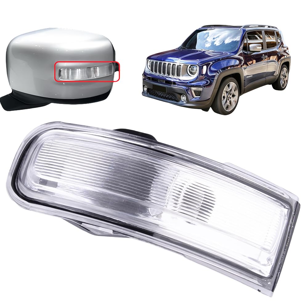 Turn Signal Lights Lens for Wing Mirror, for Jeep Renegade Turn Signal Indicator, 68348178AA 71779557 Rearview Mirror Accessories,Left