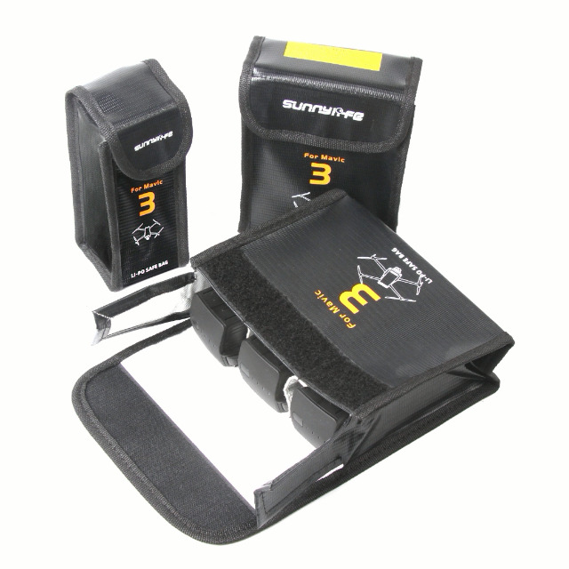 Mavic 3 Drohnen Batterie-Safe Tasche - Explosionsgeschützt, Für 3 Akkus, Hitzebeständig, Transportsicher