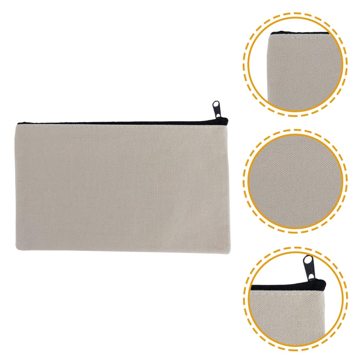 Astuccio Cerniera in Tela Bianca 14 Pezzi, Borsa Cancelleria | Viaggi e Progetti Diy, Leggero e Portatile, Include Borsa Cosmetica in Tela e Astucci per Scuola