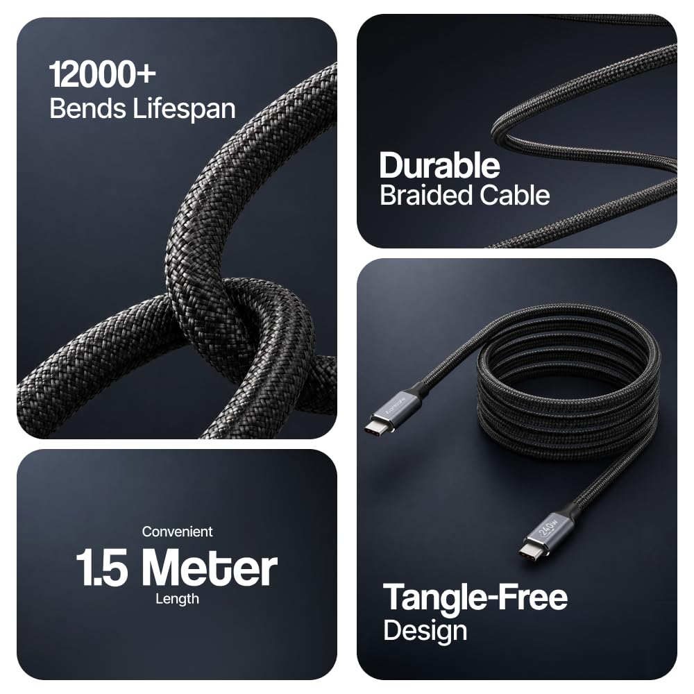 Ambrane ABCC-240 Type-C Cable - 240W Fast Charging & 40Gbps -8