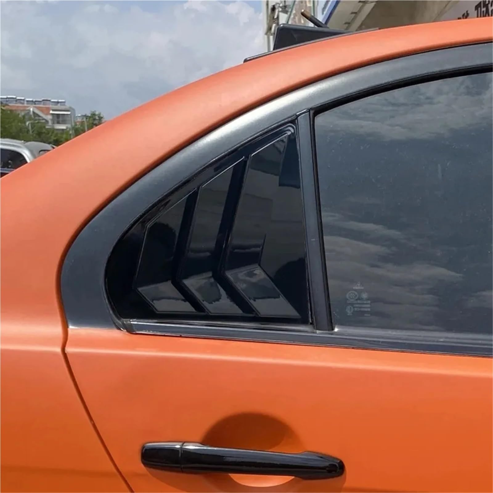 Żaluzje Tylnej Szyby Osłona Pasuje do Mitsubishi, pasuje do Lancer EX X EVO 2008-2018, osłona żaluzji tylnej szyby, osłona ozdobnego otworu wentylacyjnego bocznego(Gloss Black)