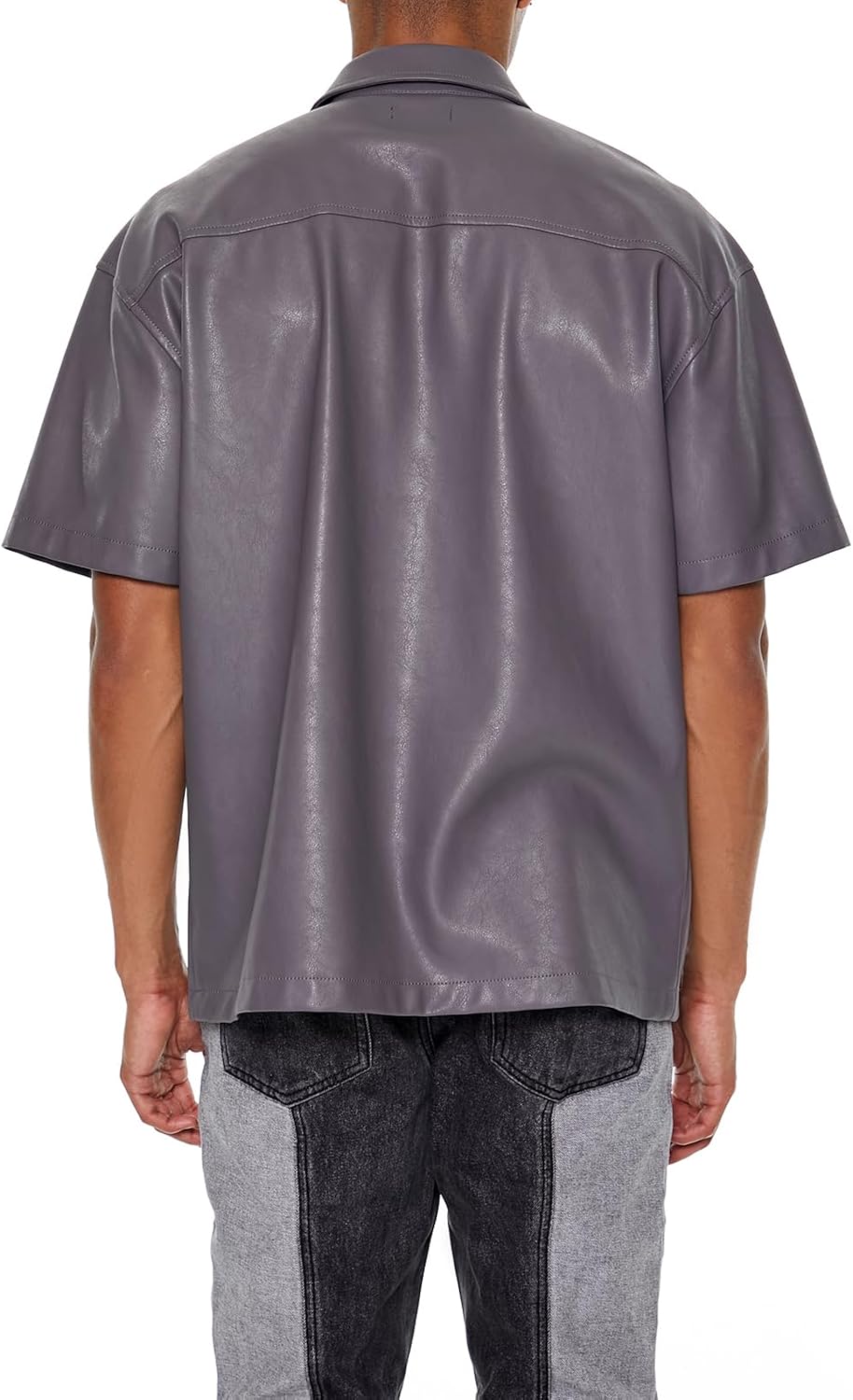 Forever 21 Men's Faux Leather Boxy Shirt