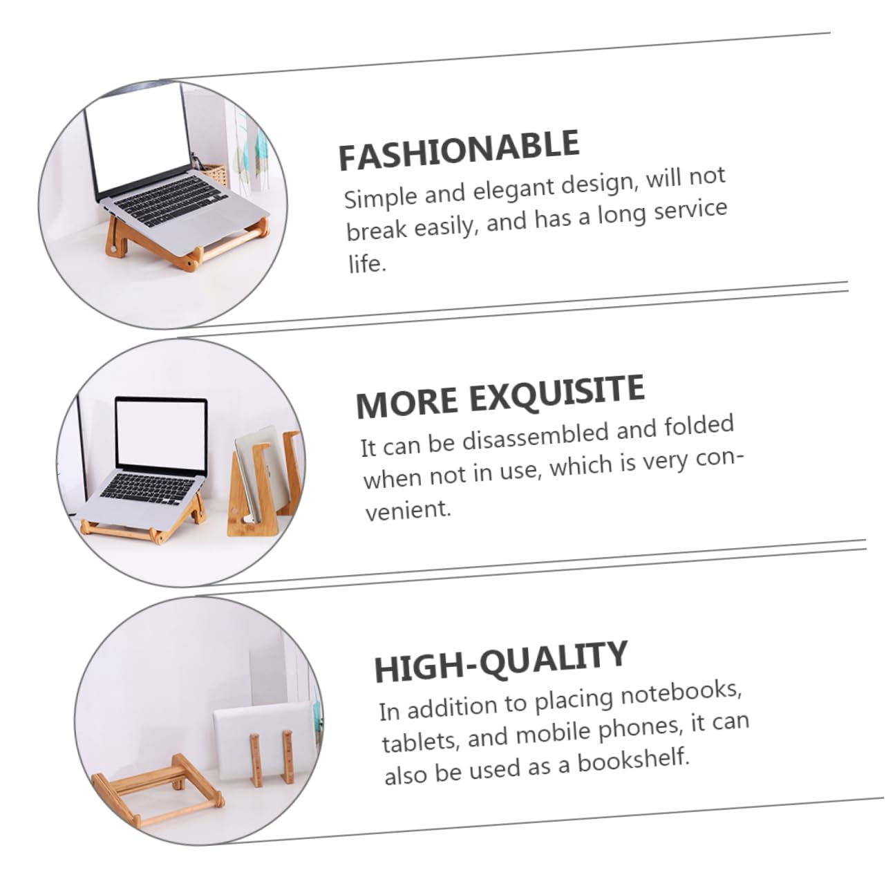 NUOBESTY 1pezzi Stand Portatile Pieghevole in Materiale Sicuro Supporto Per Laptop Regolabile Rack Per Computer Compatto e Pratico