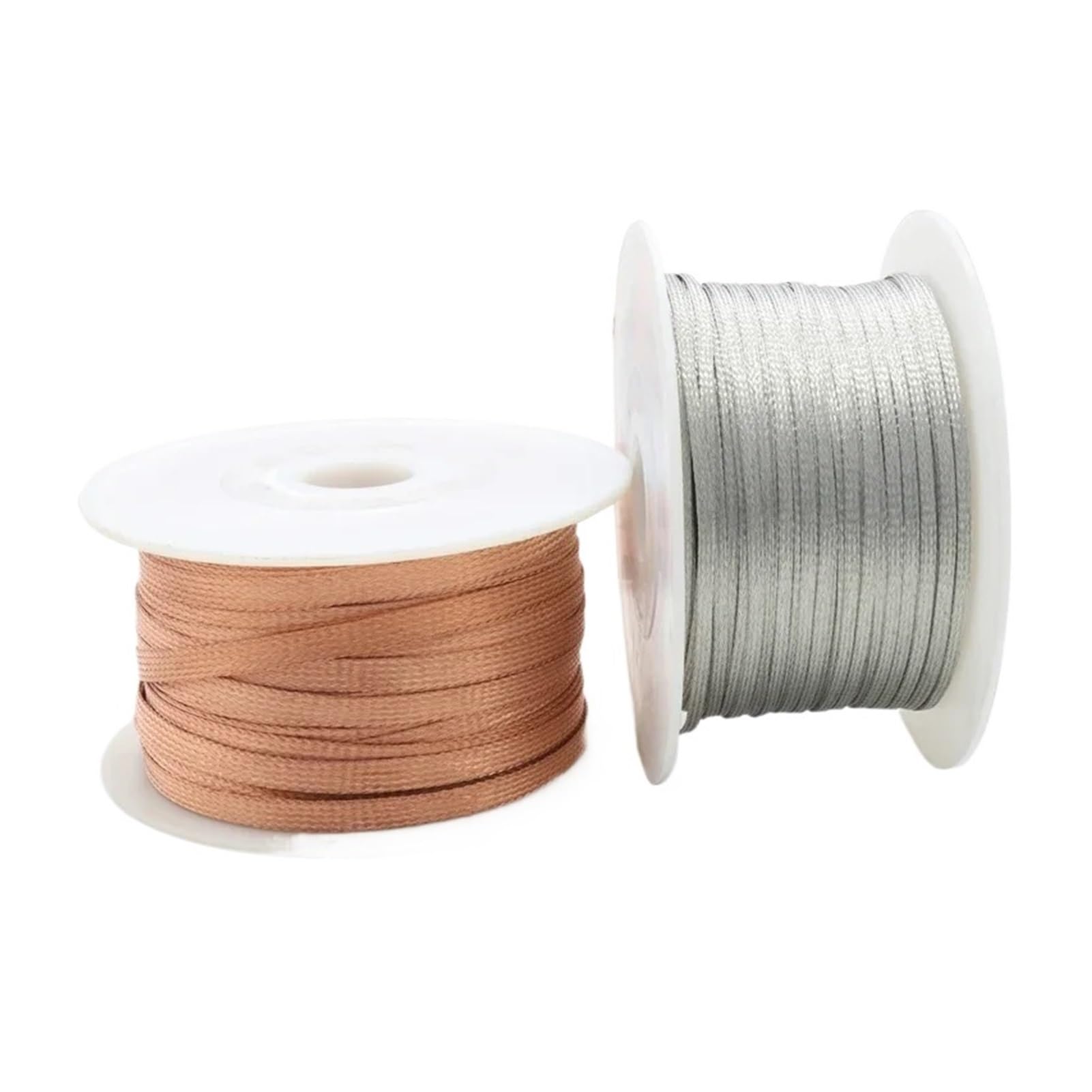 Câble plat tressé en cuivre de 1/2/5 m, gaine tressée en cuivre étamé, largeur 2 ~ 28 mm, câble extensible de blindage de signal, gaine métallique blindée, cuivre étamé, largeur 8 mm, 5 mètres)