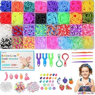 2700+ Loom Bands Kit,32 Colors Premium Loom Rubber Bands Bracelets Making Kit with 230+Accessories, DIY Craft Rubber Bands Refill Set Loom Bands Starter Kit for Kids Girls Boys Birthday Gift