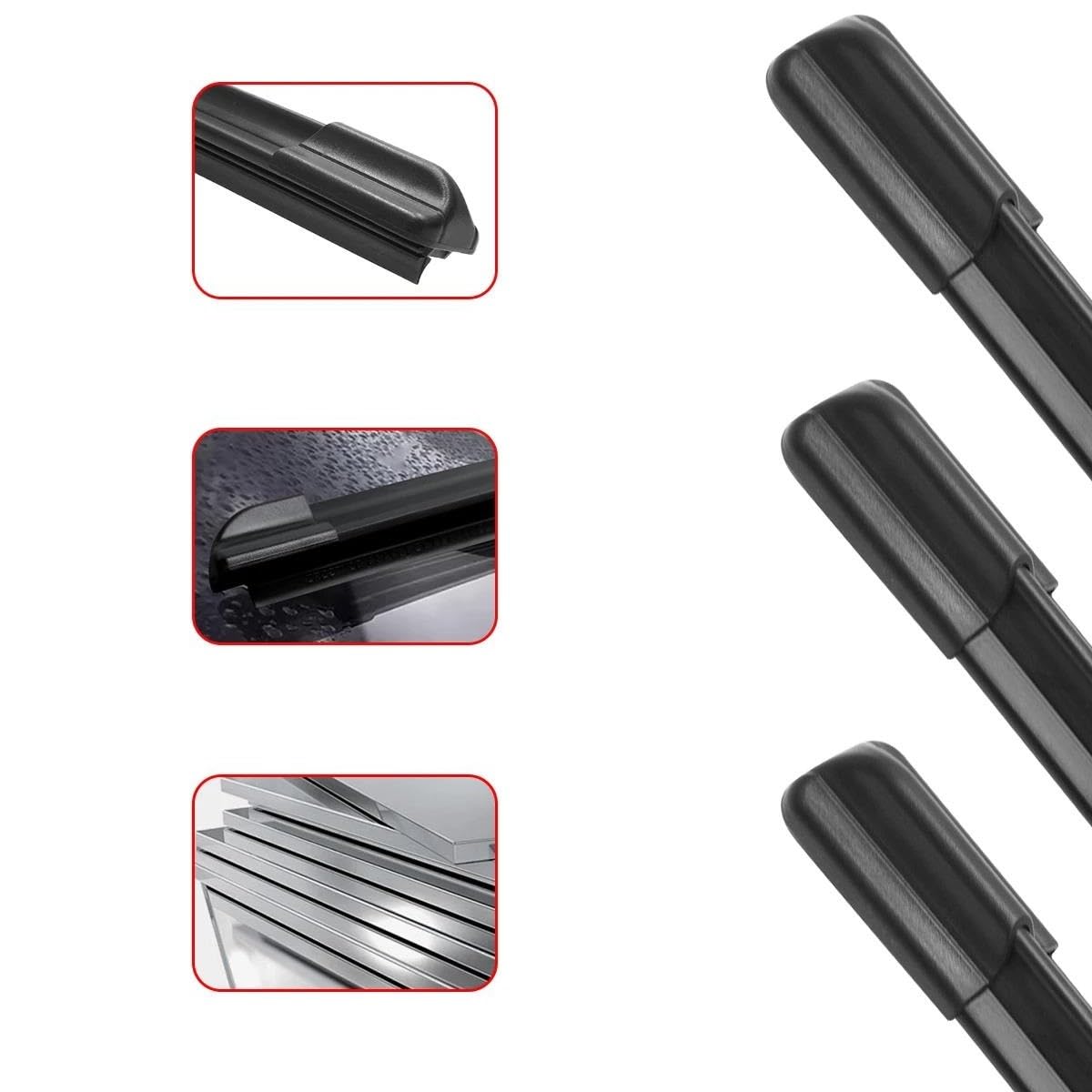 Accesorios Para Cepillos Escobillas Limpiaparabrisas Delanteras Y Traseras De 24" + 18" + 14" Para Mazda CX-5 CX5 KE 2012-2017