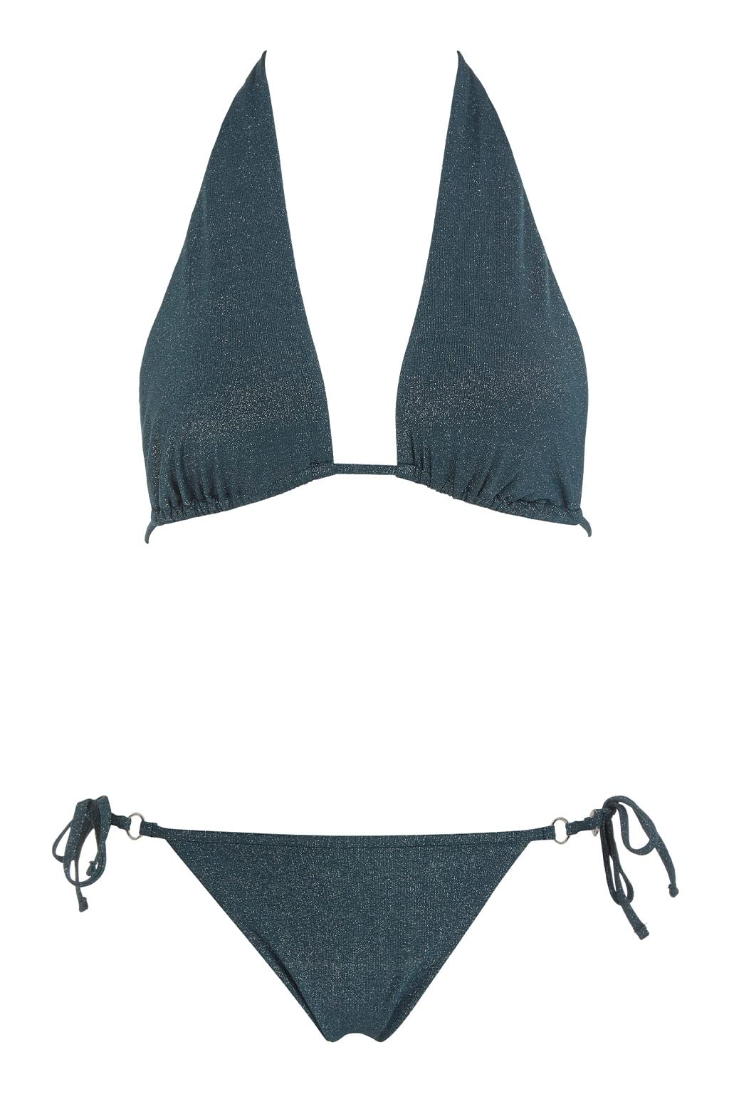 Emporio Armani Women's Lurex Textured Yarn Band And String Brazilian Bikini Set Bikini Donna