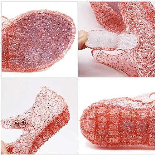 Image of techcity Princess Girls Sandals Dress Up Dance Party Cosplay Jelly Shoes for Kids Toddler Mary Janes