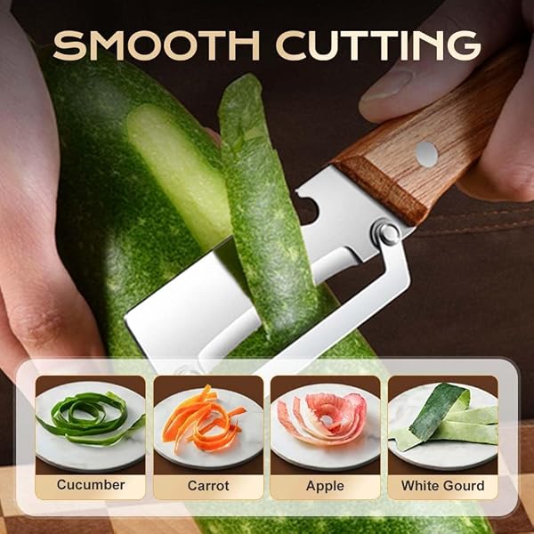 Sparschäler-Universalschäler Edelstahl für Obst & Gemüse, Multifunktionaler Gemüseschäler For Die Küche, 2-in-1 Edelstahl-Schäler mit Flaschenöffner (1 PCS) - 4