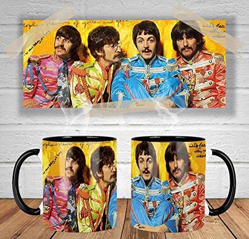 The Beatles Sgt. Pepper’s Lonely Hearts Club Band Tasse Ceramique Intérieure et Poignée Noire Black Inner and Handle Mug - Les Beatles, Paul McCartney, John Lennon, RIngo Starr, George Harrison The Beatles Sgt. Pepper's Lonely Hearts Club Band Tasse Ceramique Intérieure et Poignée Noire Black Inner and Handle Mug – Image 3
