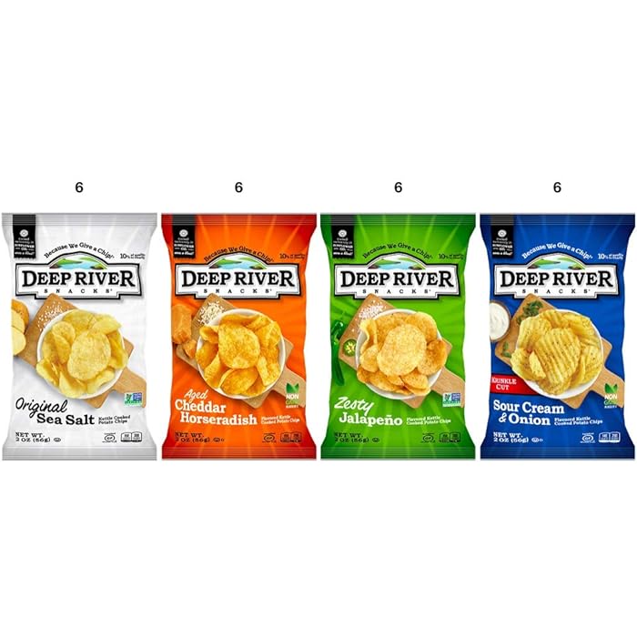 Buy Deep River Variety Pack (6 Original, 6 Aged Cheddar Horseradish, 6 Sour Cream Onion, 6 Zesty