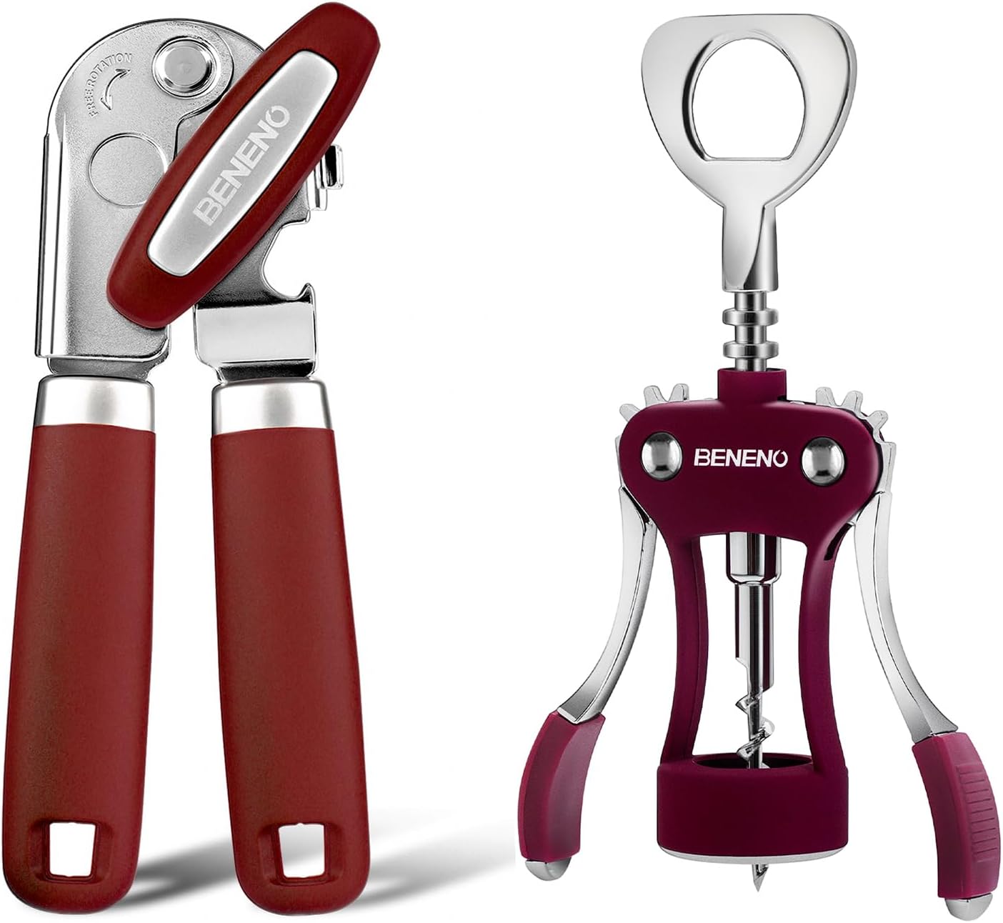 Premium Wing Corkscrew Wine Opener Can Opener Manual with Multifunctional Bottle Openers