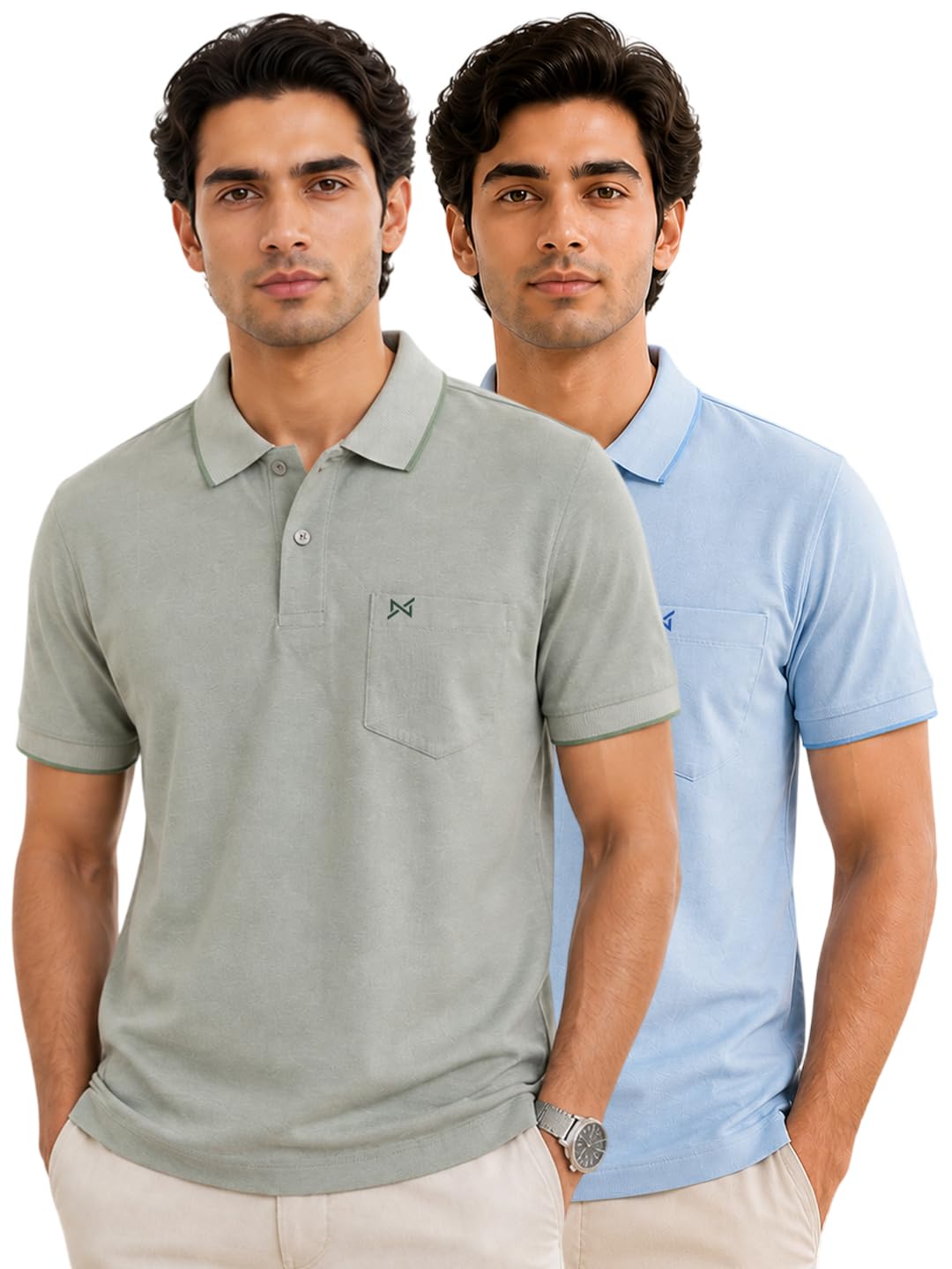 force nxt Men's Super Soft Combed Cotton T-Shirt | Polo Neck with Chest Pocket | Half Sleeves | Regulat T-Shirt for Men-picture-34