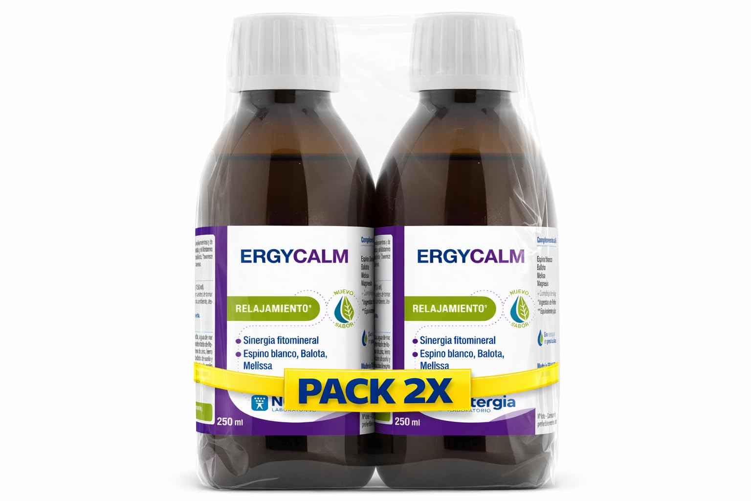 Pack 2x Ergycalm 250 ml | 2 Botellas de 250 ml (Total 500 ml) | Complemento Alimenticio Líquido | Formato Ahorro