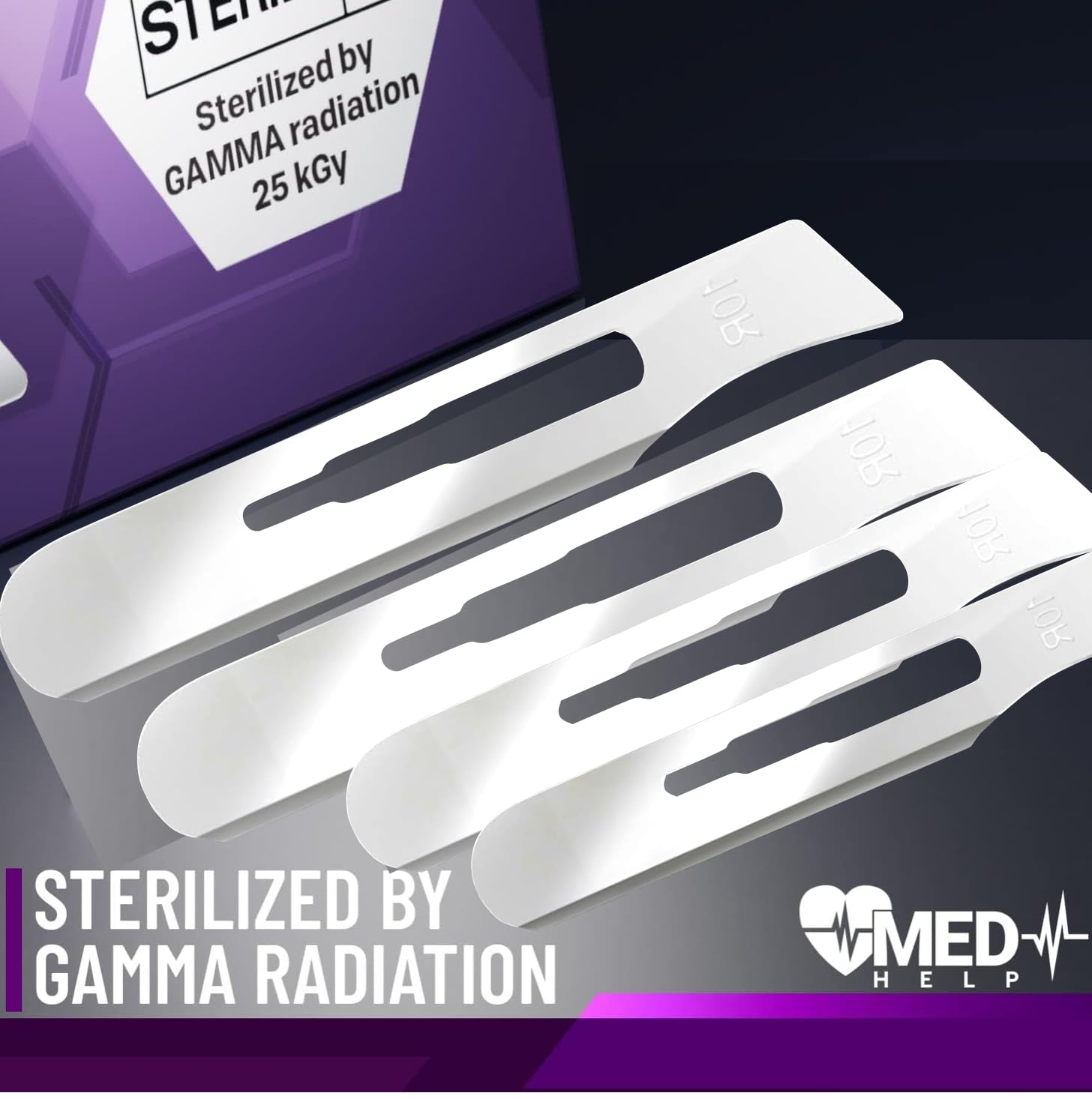 10r Disposable Scalpels 10R - Dermaplaning Tool Scalpel with Plastic Handle, High Carbon Steel Dermablade Blades #10 Surgical Blades, Scaple - Box of 10 - Image 3