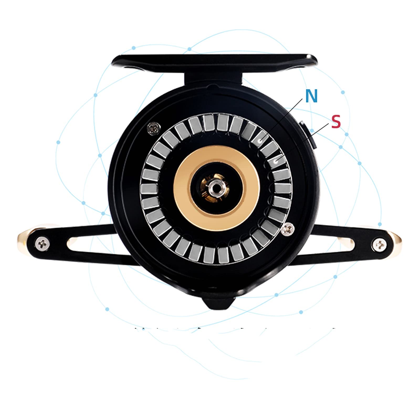 Kołowrotek spinningowy w całości metalowy cyfrowy kołowrotek wędkarski ze złotą siłą magnetyczną i zmniejszającą wagę kołowrotek mikroołowiowy (rozmiar: leworęczny)