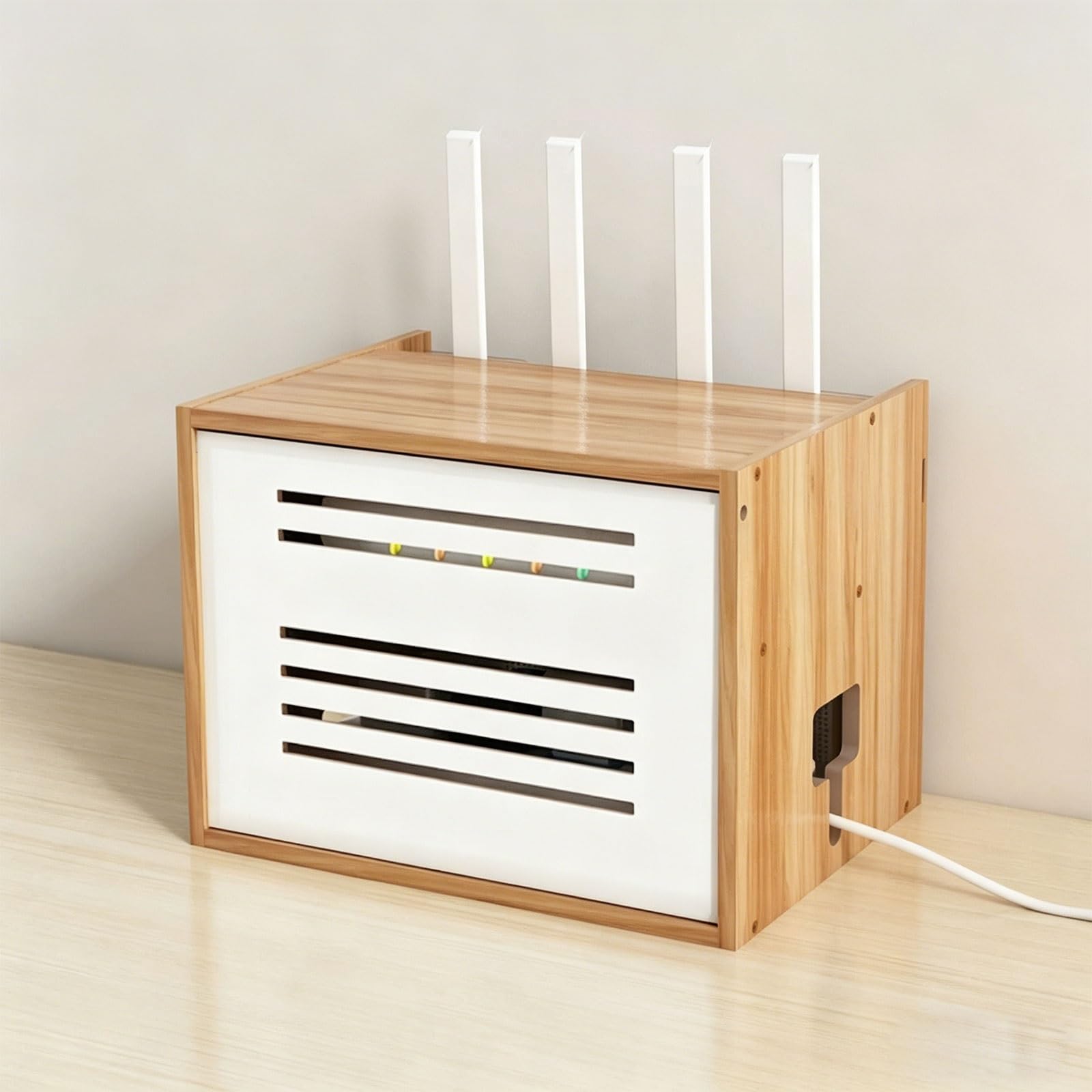 Organizador de router WiFi para salón y dormitorio caja de ocultación moderna tamaño 30 x 22 cm