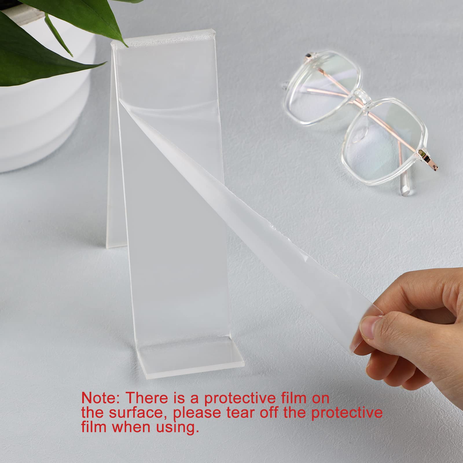 SWAWIS 10 Pezzi Fermalibri in Acrilico Trasparente da Tavolo 15,5 x 11,5 x 5 cm, Supporto per Libri Acrilico