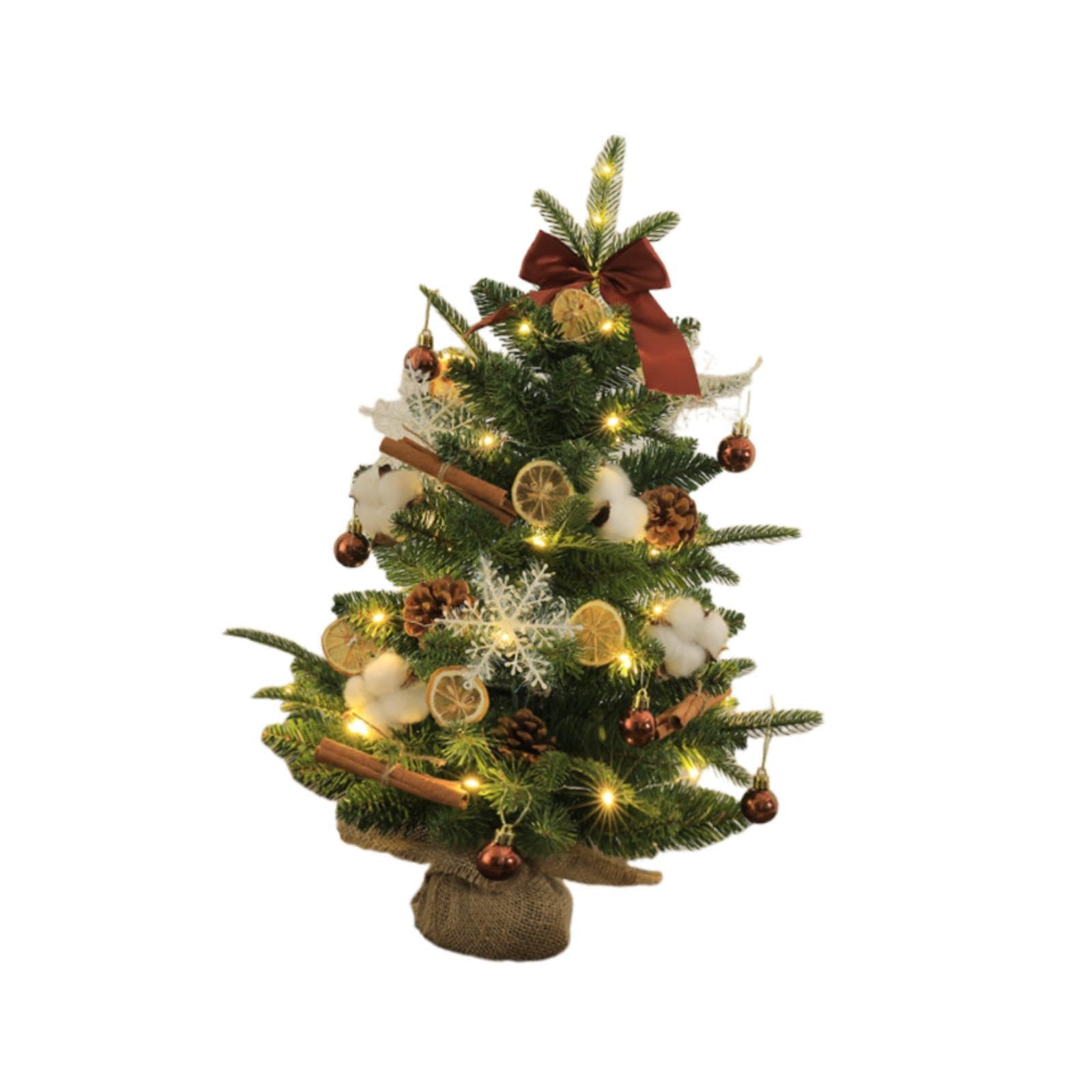 Sharplace Albero di Natale Artificiale da Tavolo, pianta Verde con luci, Piccolo Albero di Natale da scrivania per Interni ed Esterni, Ufficio, casa, 45 Cm