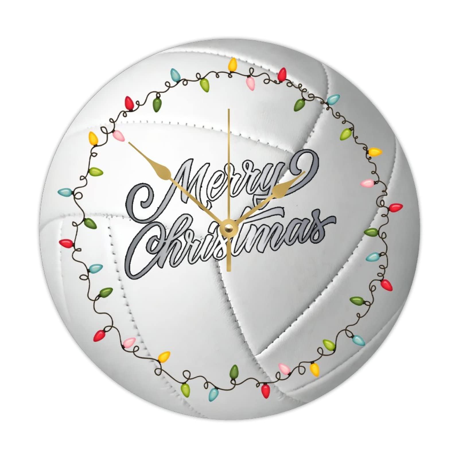 Horloge ronde volleyball Noël en bois cadeau idéal amateurs sport