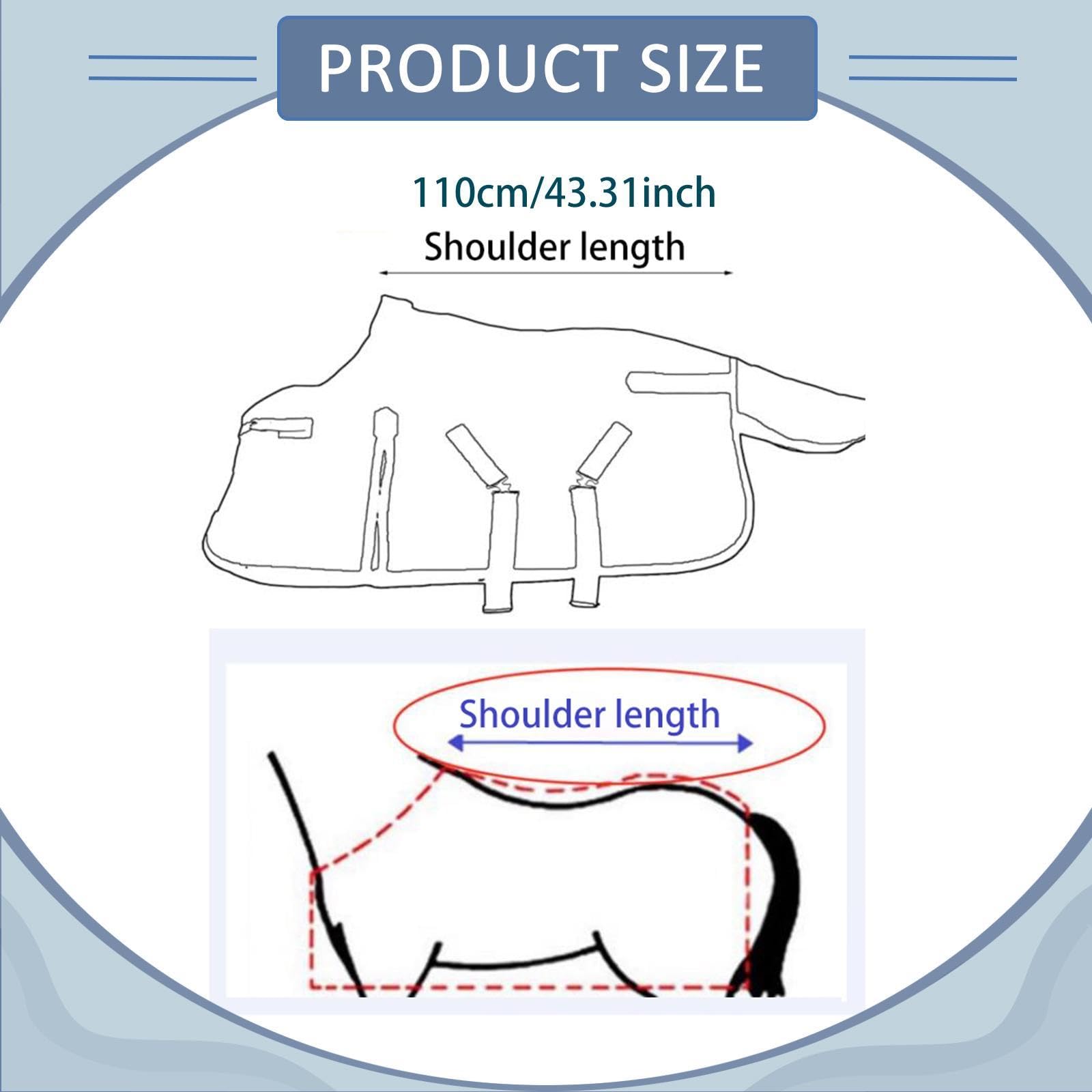 Manta de Invierno para Caballos, Tejido Oxford Resistente Al Desgarro, Aislamiento Térmico, Impermeable, Transpirable, Fácil Instalación, Adecuada Par