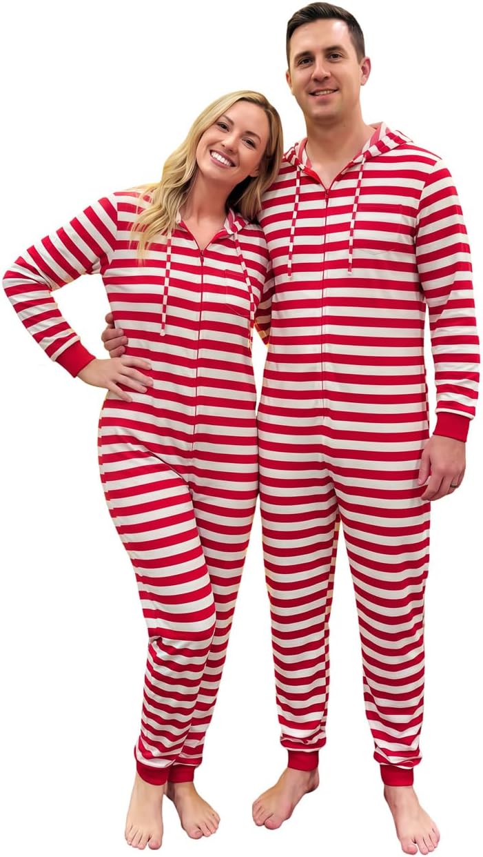 Matching Christmas Pajamas for Family: Christmas Onesie Pajamas Couples Xmas Hooded Pjs for Photos Parties Gifts