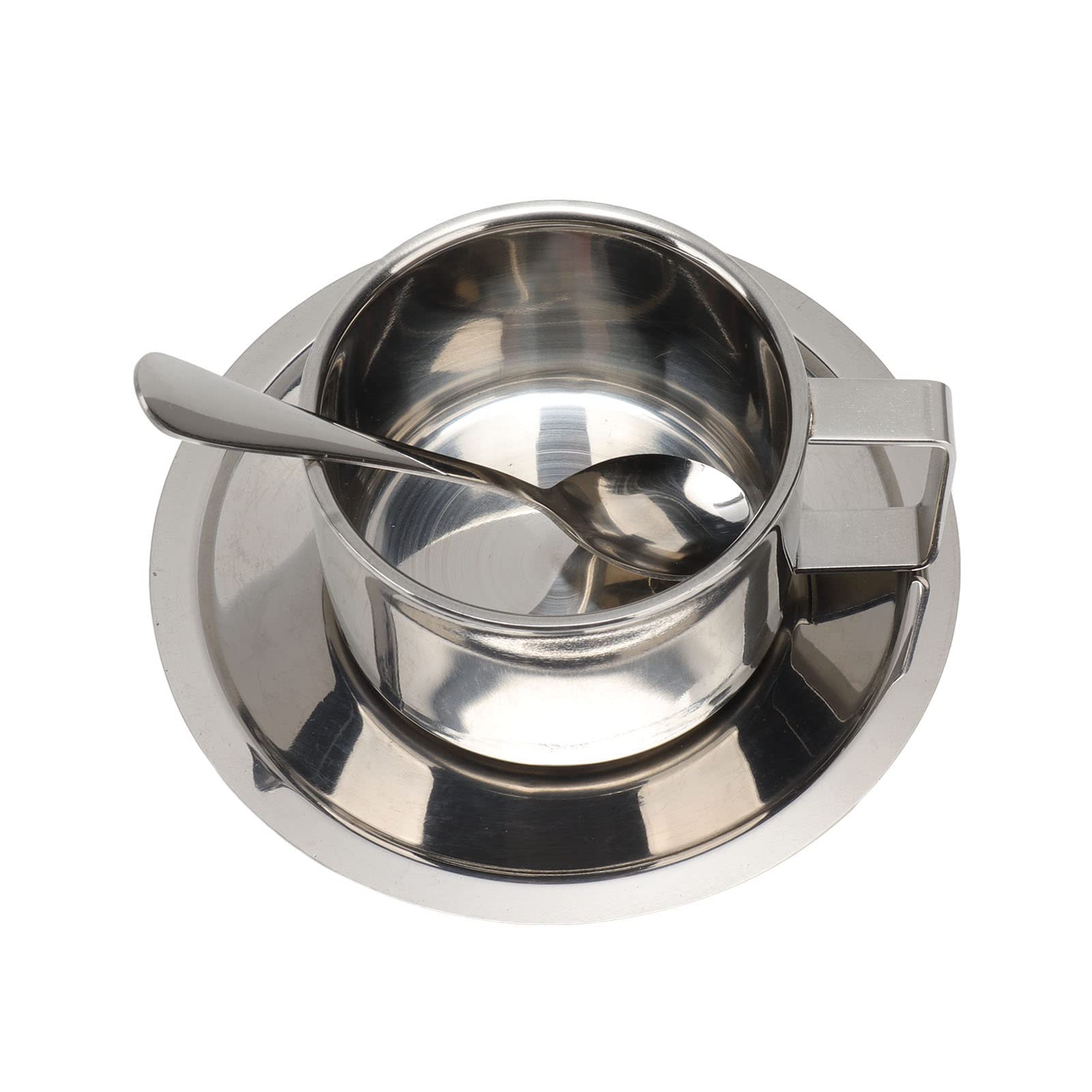 Tasses à café isothermes haut de gamme au design moderne avec soucoupe et cuillère