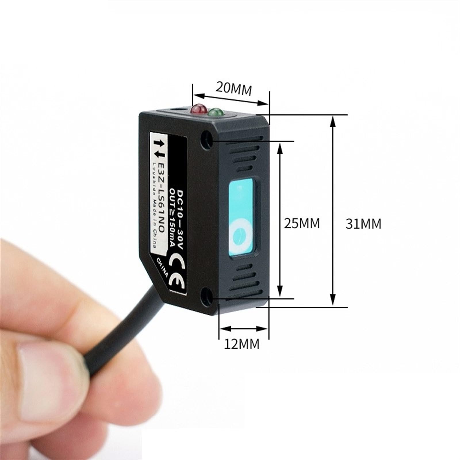 Interruttore del sensore fotoelettrico ottico-elettrico a riflessione diffusa infrarosso quadrato invisibile NPN PNP NO NC 100mm 200mm 300mm(100mm PNP NC)