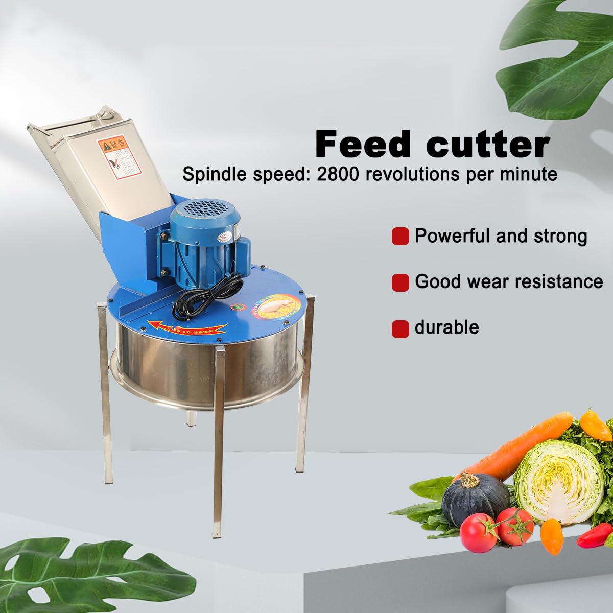 Elektrischer Futterhäcksler, Universalzerkleinerer, Gemüsehäcksler, 500Kg/H