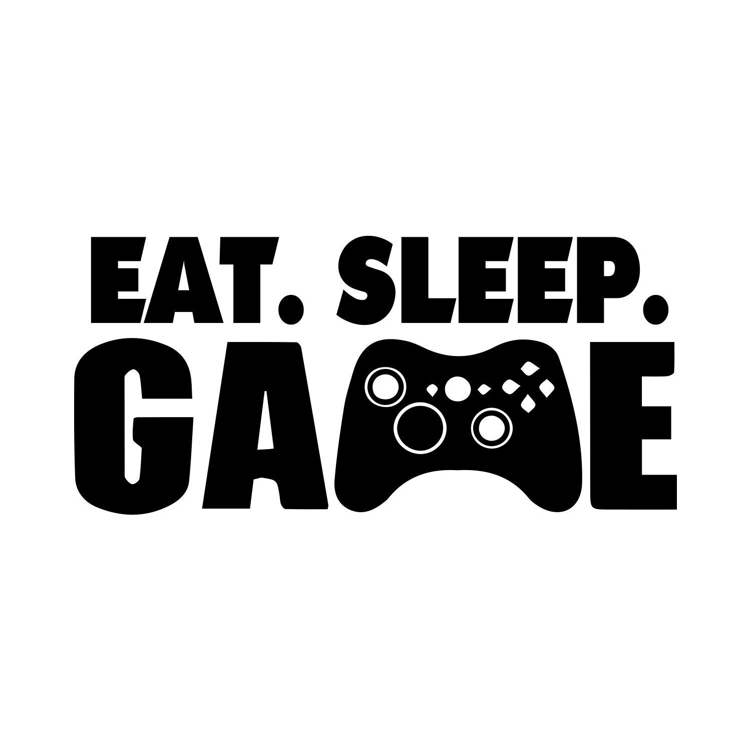 Eat Sleep Game Quote Wall Decal. Video Game Wall Decal