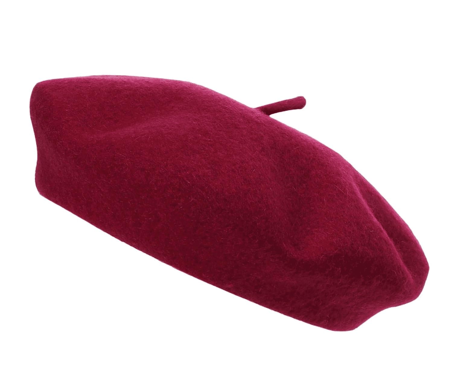 Trendy Lane Wool French Beret for Women – Elegant Autumn/Winter England Retro Style Warm Hat (1P, Maroon)