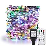 ER CHEN Dimmable LED String Lights Plug in with Remote, 170Ft 500LEDs Silver Coated Copper Wire Fair
