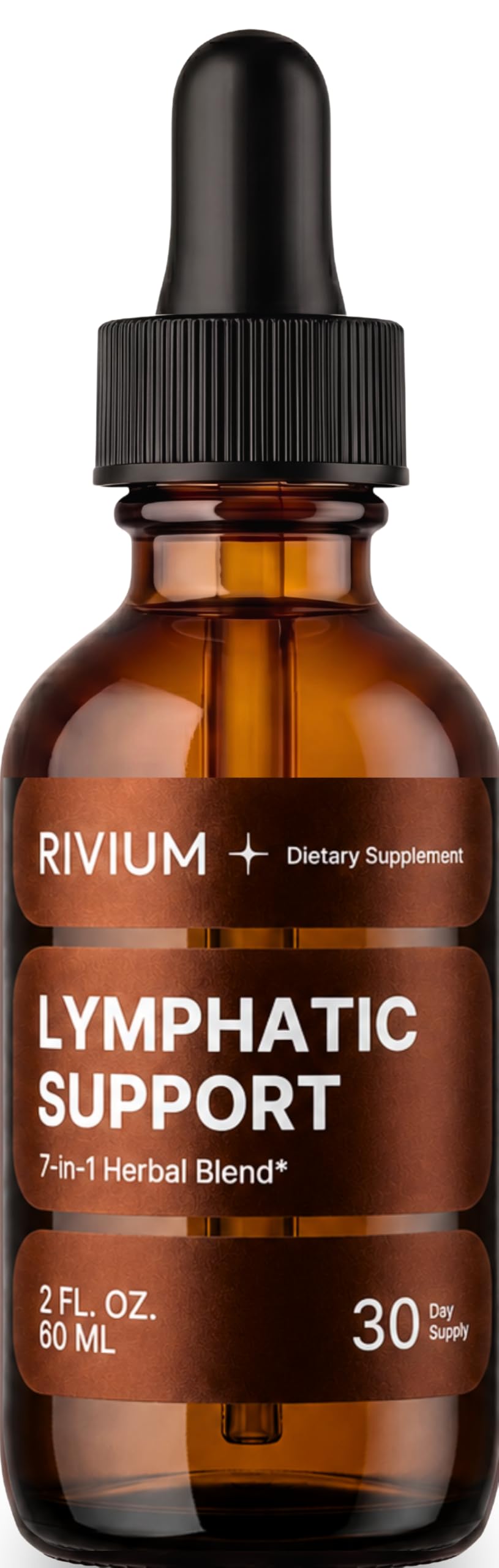 Lymphatic Drainage Drops, 7-in-1 Herbal Lymph & Immune Support Supplement for Bloat Relief with Organic Red Clover, Calendula & Echinacea, Vegan, Non-GMO, 2 Fl Oz