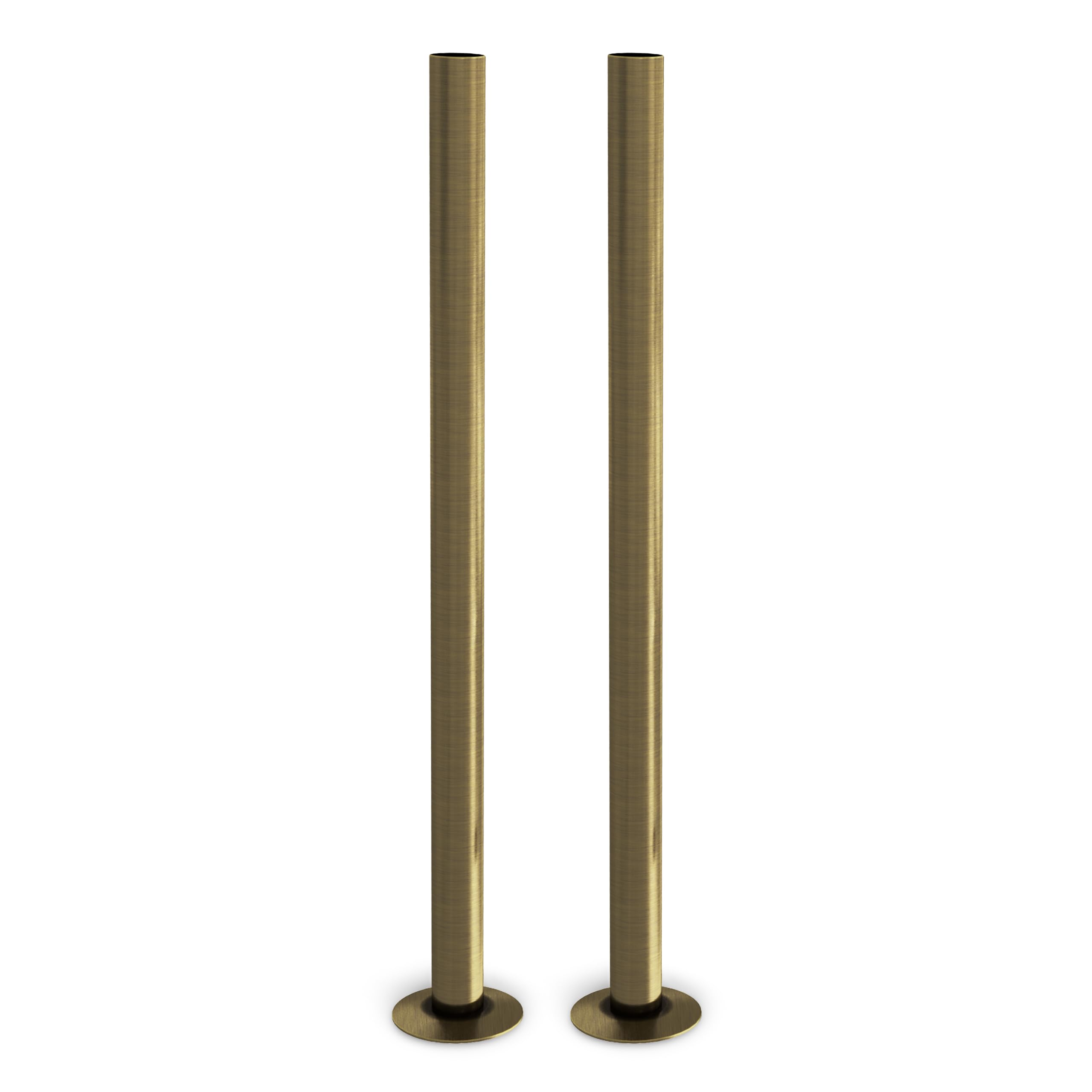UK Radiators 300mm x 18mm Brass Pipe Sleeves - 2 Pack Radiator Pipe Covers | 300mm x 18mm Brass Pipe Sleeves - Brushed Antique Brass Finish - Perfect Addition to Any Interior Design (2 Pack)