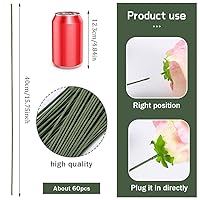 Vista 3 de Paquete de 60 tallos florales de alambre para flores de papel calibre 2 tallos de flores para proyectos de ganchillo de 16 pulgadas, manualidades