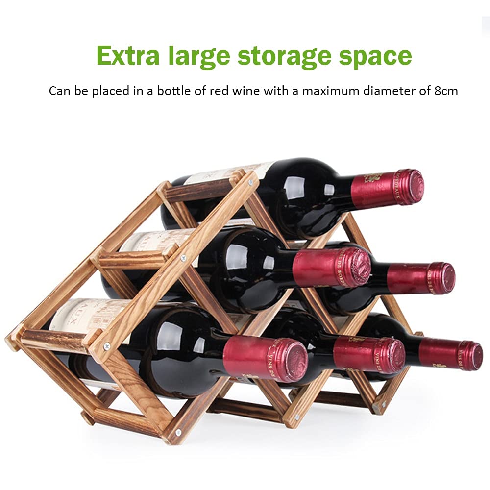 Botellero Vino Estante de vinos Plegable Soporte for el Vino for el hogar Botelleros Vinos (Color : Wood)