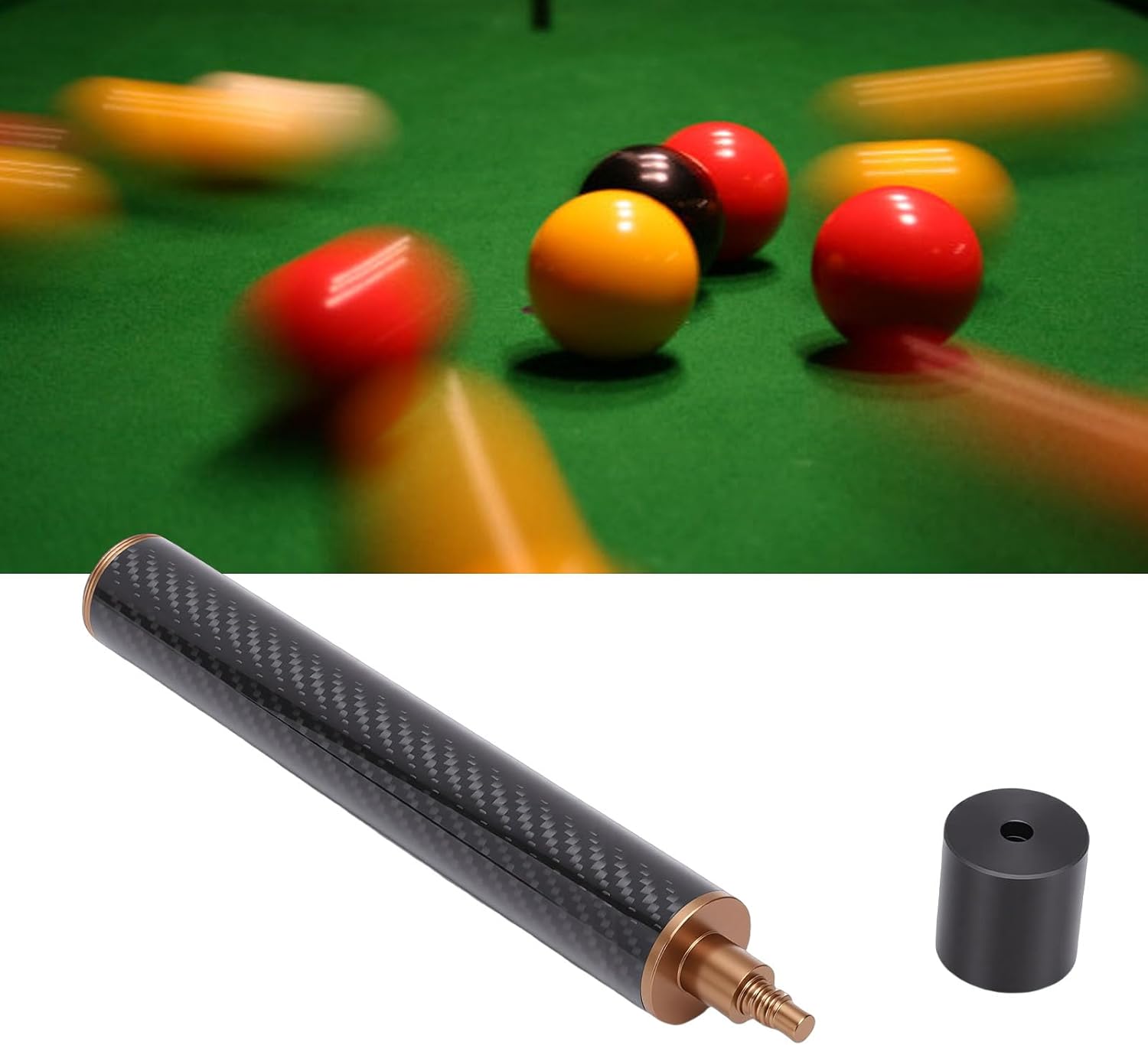 Greensen Pool Cue Extension Rod, Aluminum Alloy Billiard Stick Extender with Rotating Locking System, for US Style 9 Ball Cue