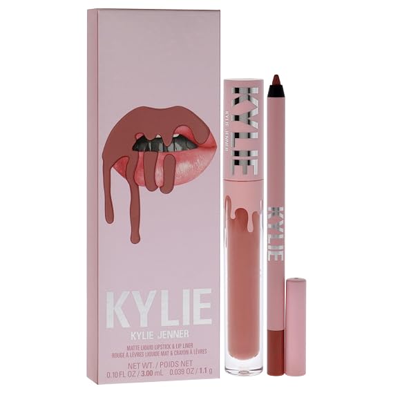 Matte Lip Kit - 802 Candy by Kylie Cosmetics for Women - 2 Pc 0.10 oz Matte Liquid Lipstick, 0.03 oz Lip Liner
