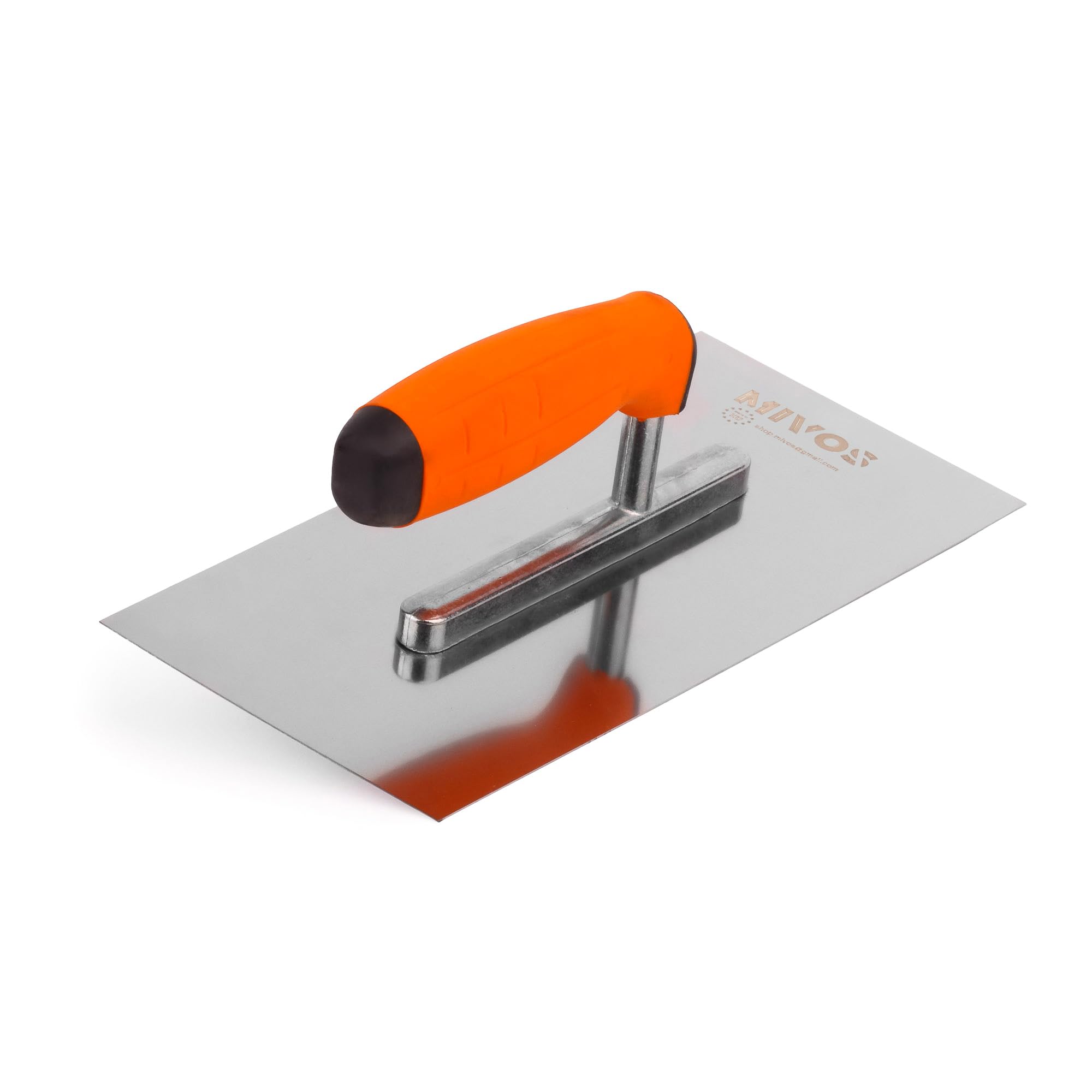 Mivos Stainless Steel Trowel 270 x 130 mm - Soft Two-Component Handle - Glue Float - Smoothing Board - Smoothing Disc