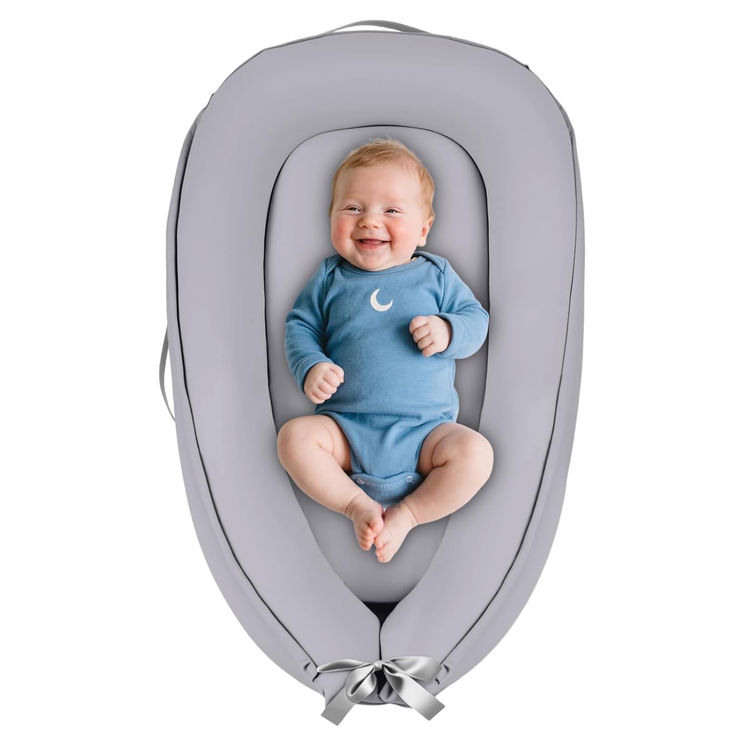 Baby Lounger, Baby Lounger Pillow for Newborn 0-24 Months, Premium Soft & Breathable Infant Lounger, Pure Cotton Baby Nest for Boys & Girls, Portable Newborn Lounger for Travel and Home.