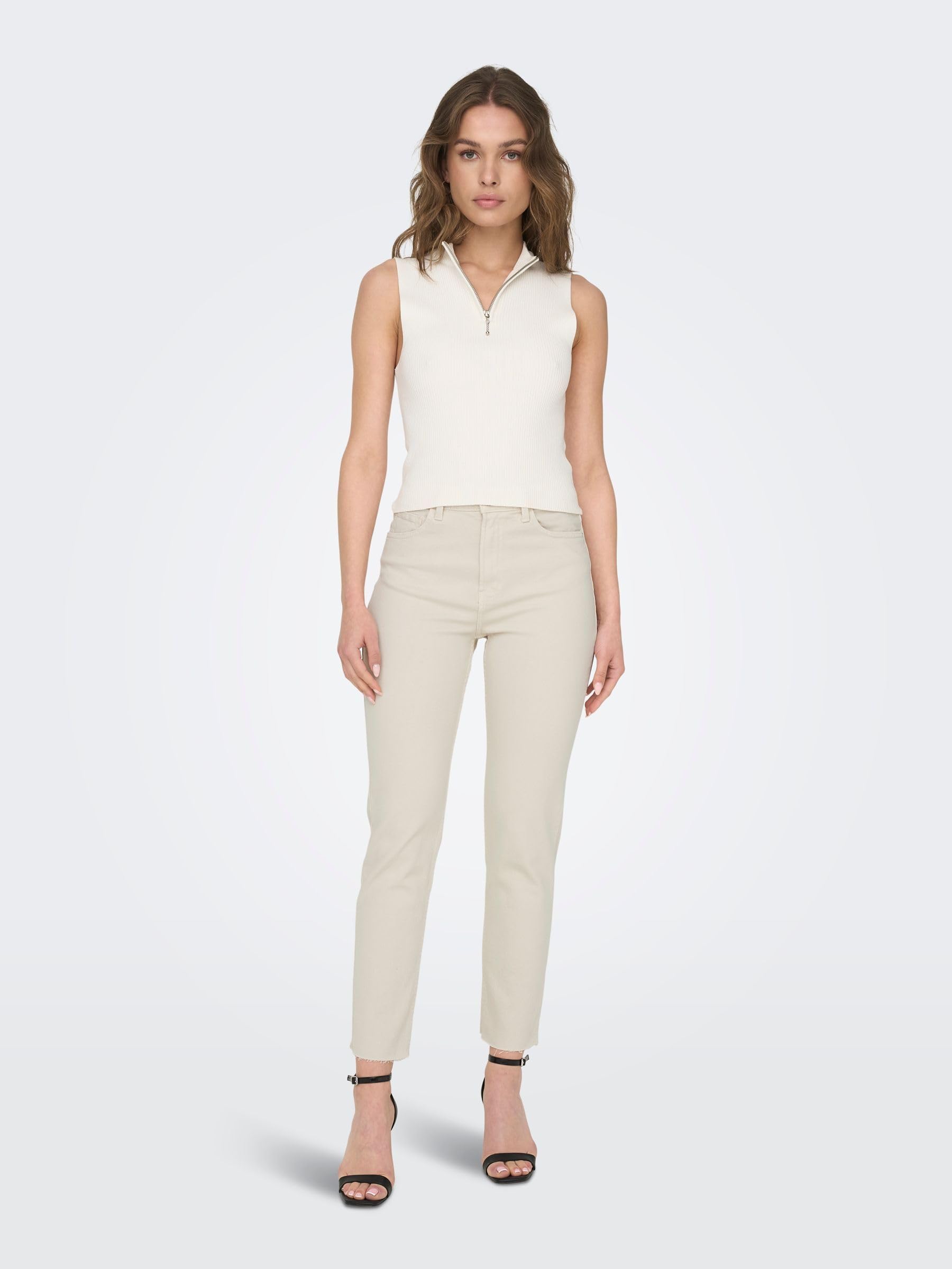 ONLY Female Straight-Fit Jeans ONLEMILY Hohe Taille Gerade geschnitten Knöchellang Jeans