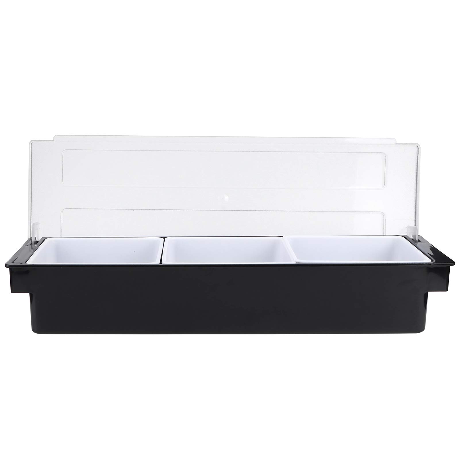 Trays Detachable Topping Station Plastic Pizza Ingredients Condiment Dispenser Reusable Ice Cooled Condiment Seasoning Container for Home or Restaurant Chilled Garnish Tray 3/5 Compartment(3)