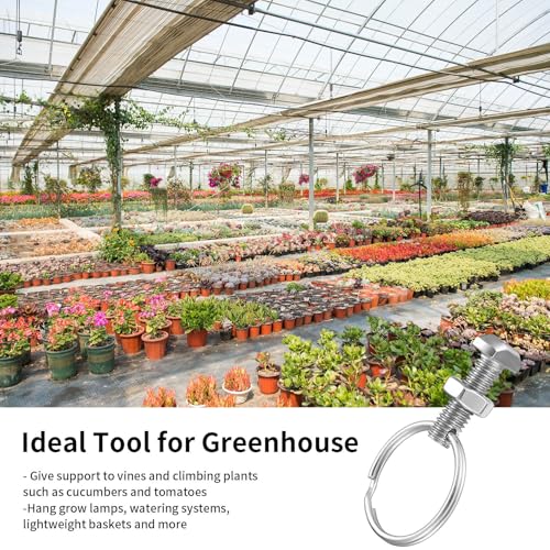 20 Sets M6 Pflanzenhalterösen: 20 M6 Hammerkopfschrauben & 20 Edelstahlringe & 20 M6 Muttern, Gewächshaus Schrauben Zubehör für Gewächshäuser, Gewächshausschrauben