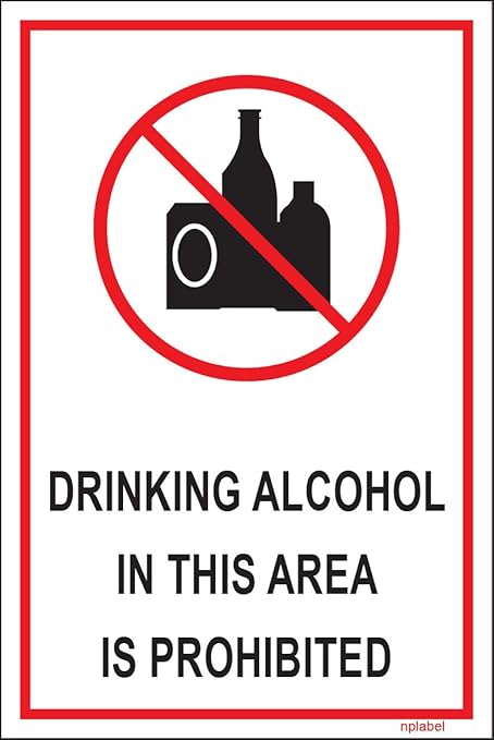 Drinking Alcohol Prohibited Area Sign Label -for Business, for Doors ...