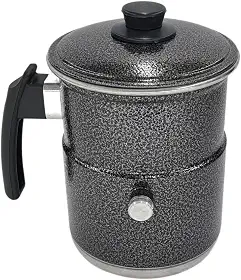 Leiteira, Fervedor de Leite com Apito 1,0L na cor cinza craqueado.
