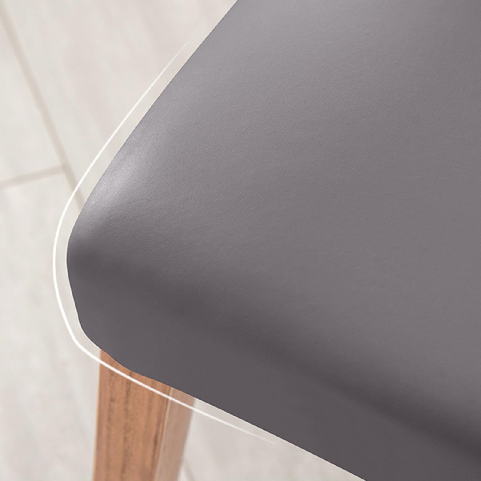 Lot de 6 housses de chaise imperméables en similicuir extensible pour salle à manger - Couleur crème - Tissu extensible facile à nettoyer