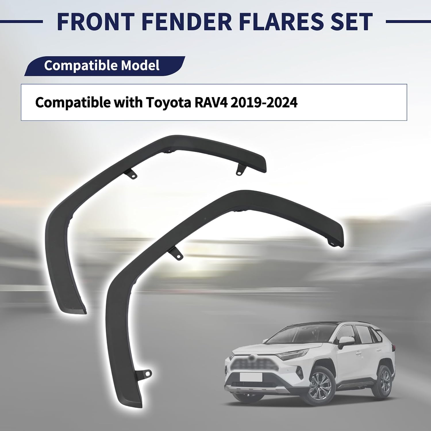 Front Fender Flares Set Fit For Toyota RAV4 2019-2024 Replace 7560242160 756020R090 7560142160 756010R090 Wheel arch Molding Trim Left and Right Side