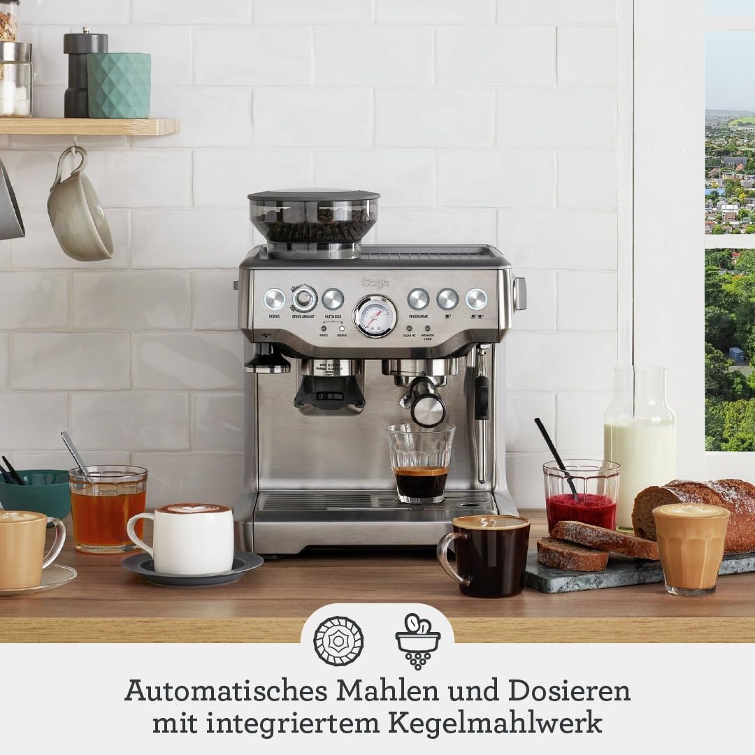 Sage The Barista Express Kaffeemaschine mit Mahlwerk, gebürsteter Edelstahl